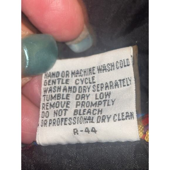 Rivers Edge Vintage 80s 90s Windbreaker Abstract Geometric Black & White 2X - Picture 7 of 8